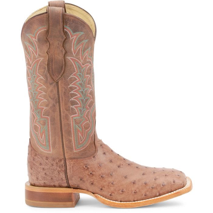 Justin Men's Rum Brown Chisolm Full Quill Ostrich Exotic Boots JE8172 - Image 2
