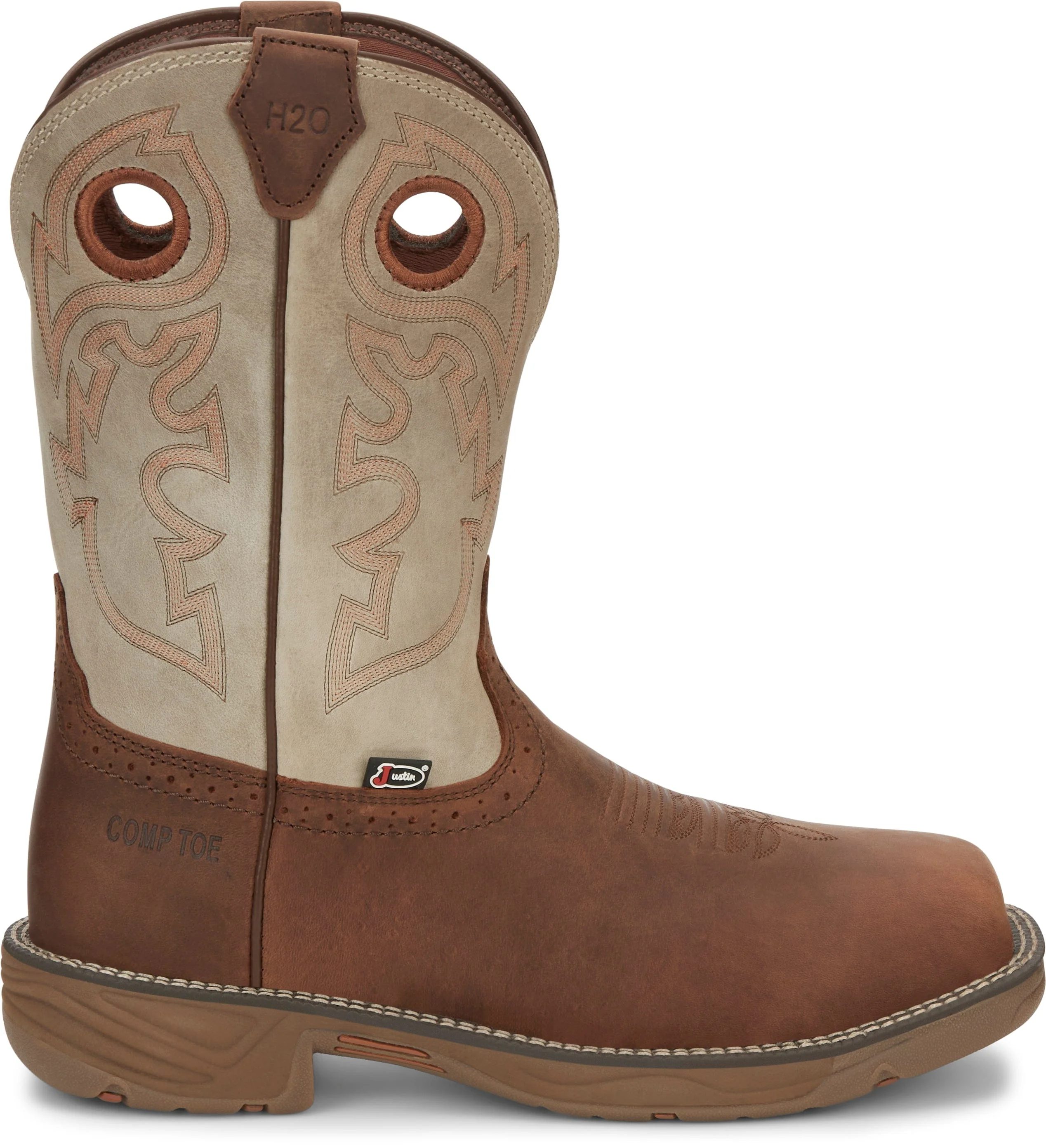 Justin Men's Rush Tan Composite Toe Waterproof Work Boot WK4338 - Image 3