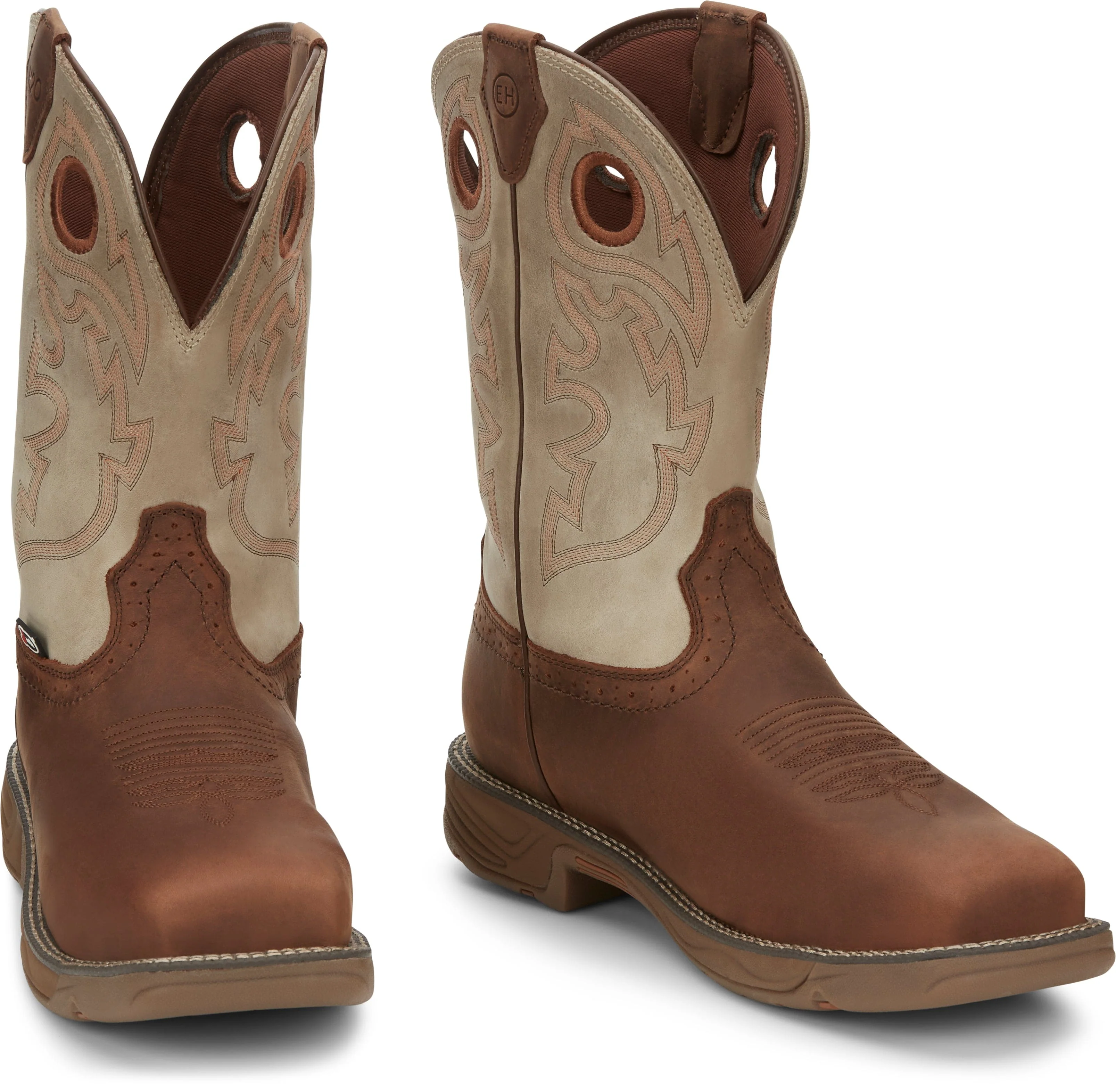 Justin Men's Rush Tan Composite Toe Waterproof Work Boot WK4338 - Image 9