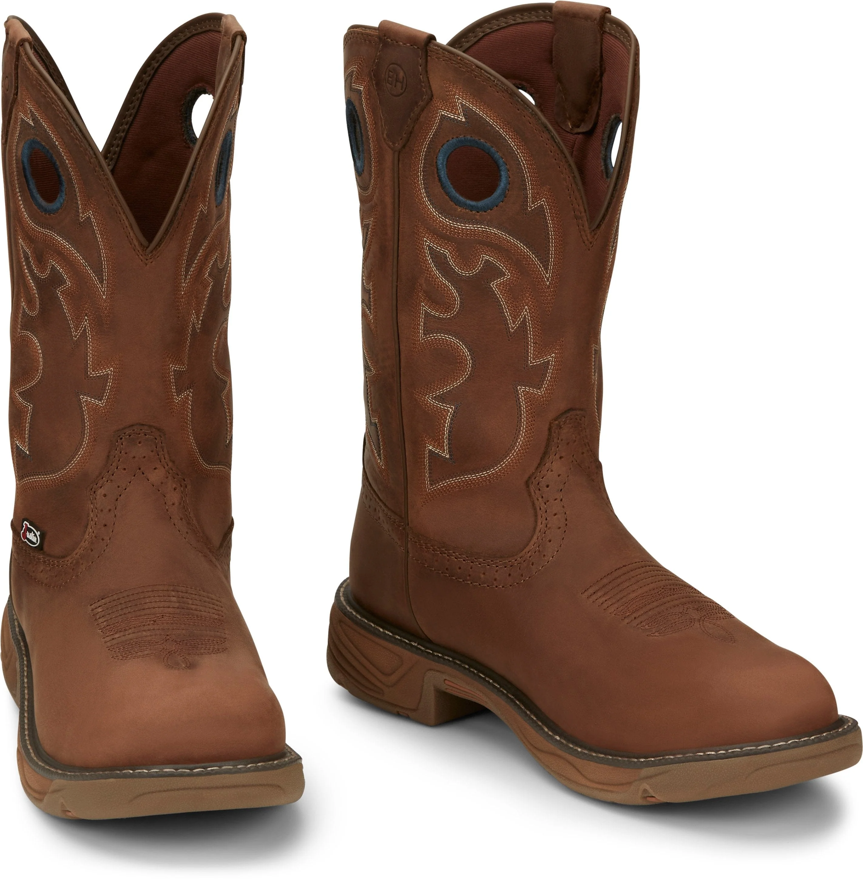 Justin Men's Stampede Rush Barley Brown Waterproof Non-Safety Round Toe Work Boots - SE4332 - Image 7