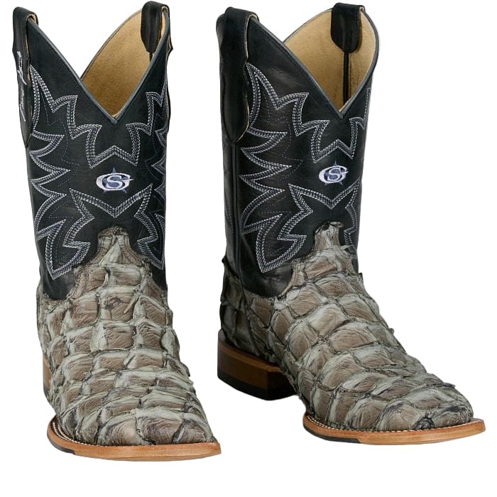 Justin Men's George Strait Slate Ocean View Pirarucu Exotic Boots GR5715 - Image 6