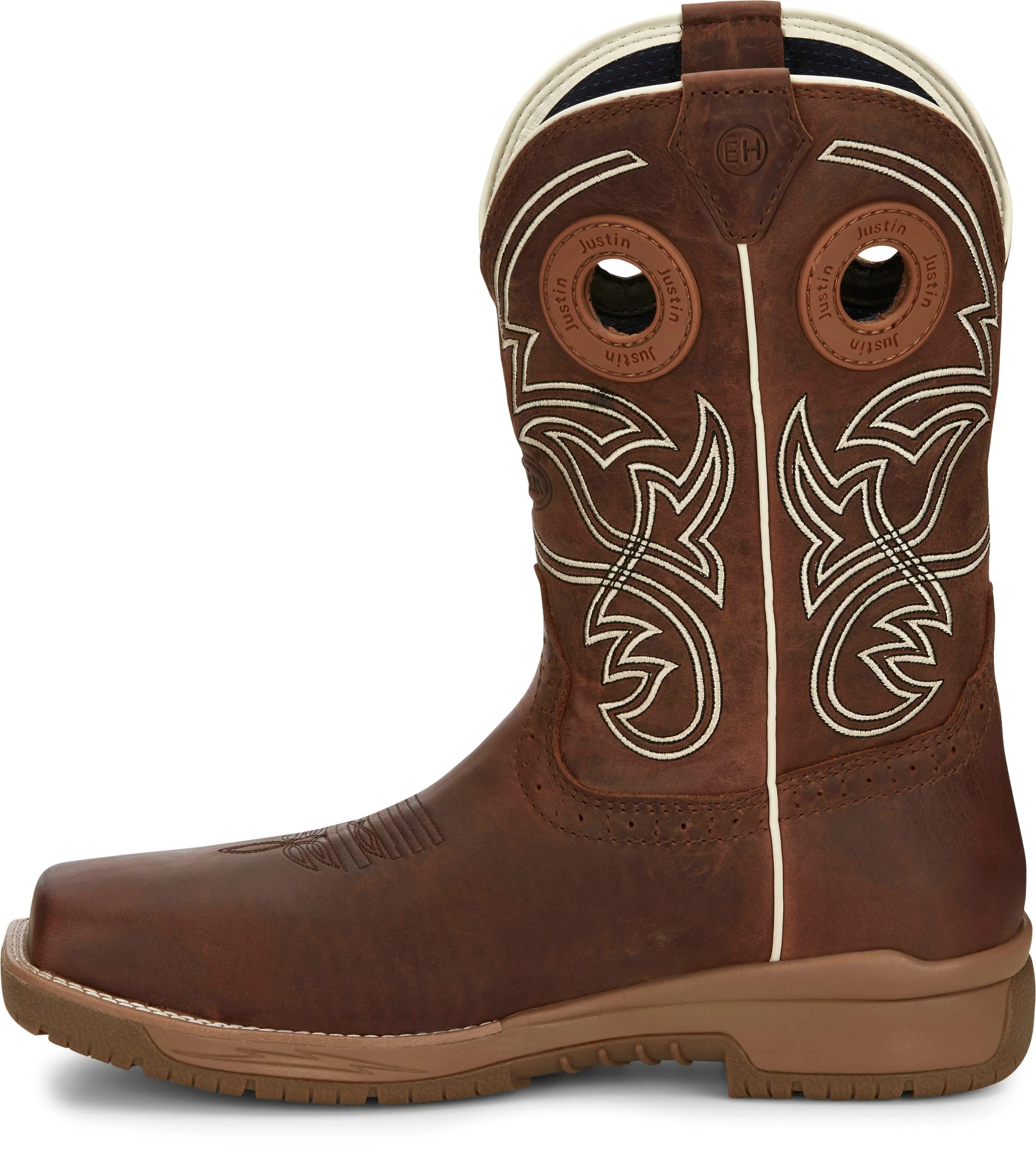 Justin Men's Spice Brown Nano Composite Toe Waterproof Work Boots CR3201 - Image 3