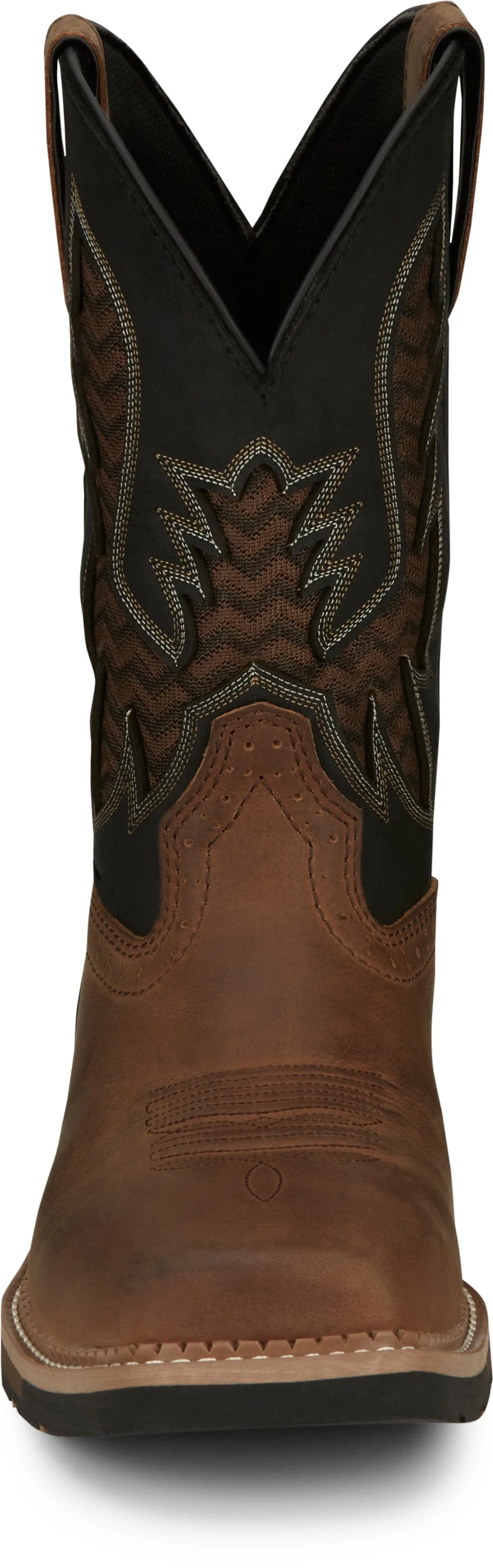 Justin Men's Stampede Bolt Brown Square Toe Work Boots SE4112 - Image 6