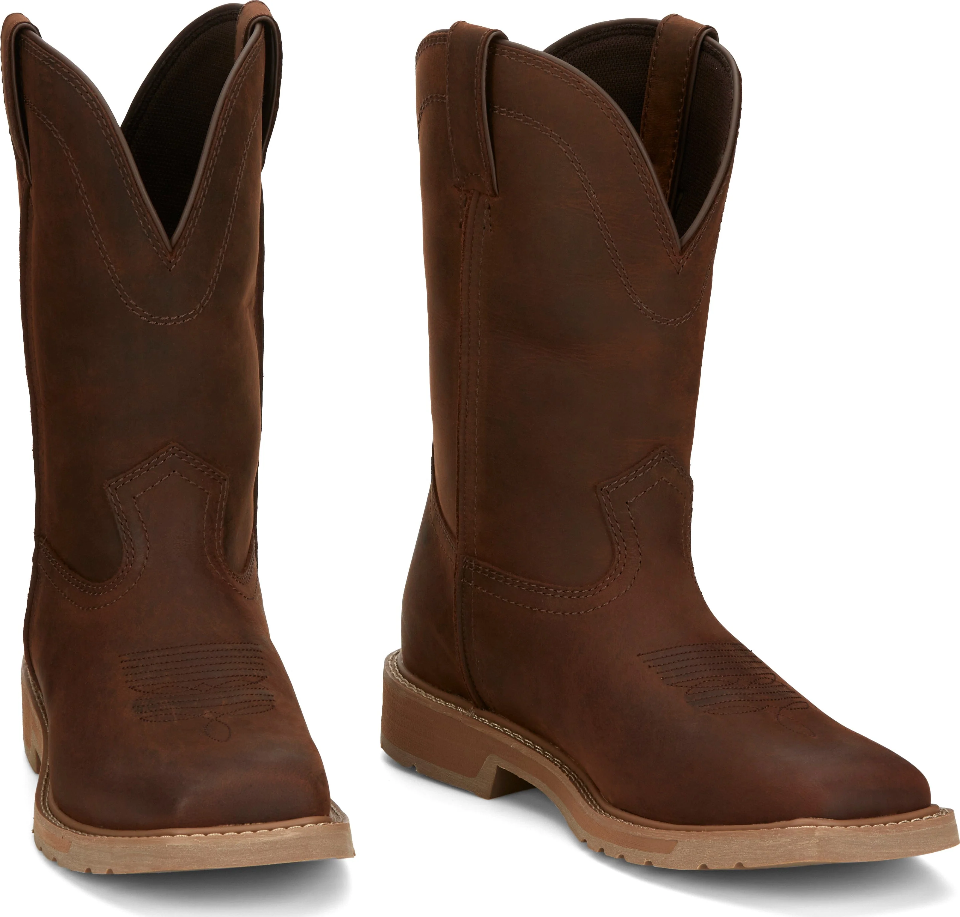 Justin Men's Stampede Buster II Pecan Brown Square Toe Work Boots SE3100 - Image 8