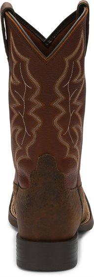 Justin Men's Stampede Chet Pebble Brown Square Toe Western Boots 7222 - Image 6
