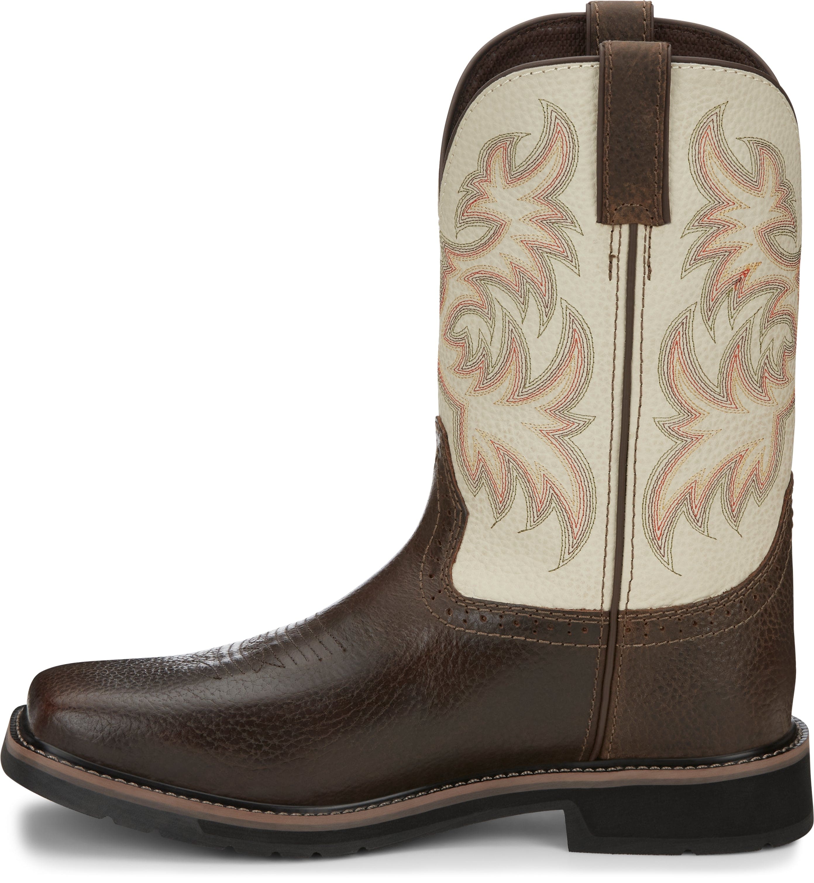 Justin Men's Stampede Driller Copper Brown Square Toe Work Boots SE4683 - Image 4