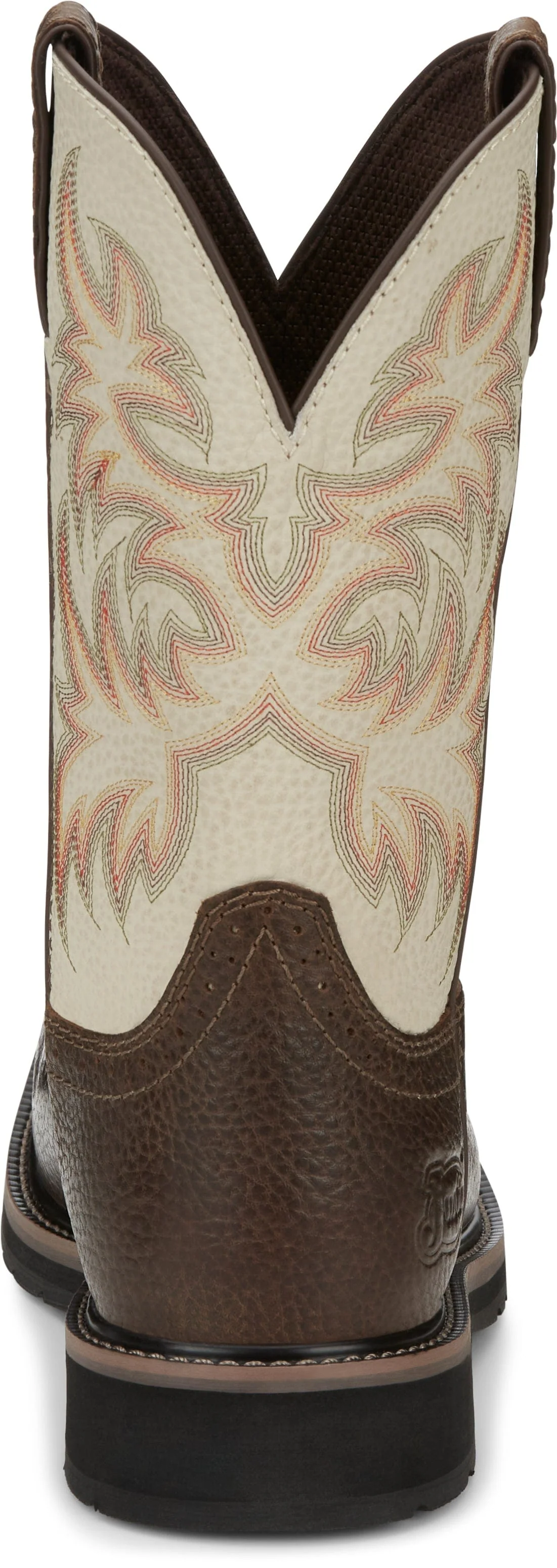 Justin Men's Stampede Driller Copper Brown Square Toe Work Boots SE4683 - Image 7