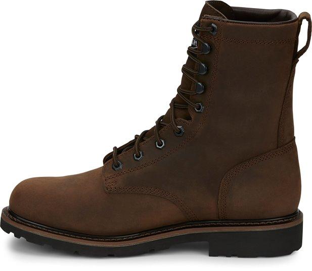 Justin Men's Stampede Drywall Aged Brown Waterproof Round Toe Work Boots SE960 - Image 3