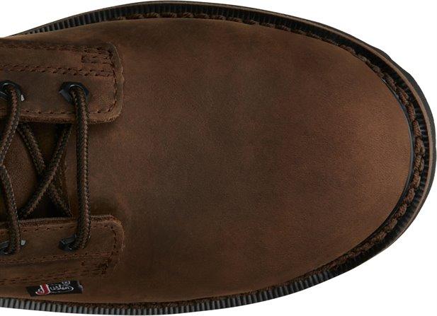 Justin Men's Stampede Drywall Aged Brown Waterproof Round Toe Work Boots SE960 - Image 4