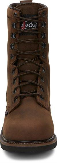 Justin Men's Stampede Drywall Aged Brown Waterproof Round Toe Work Boots SE960 - Image 5
