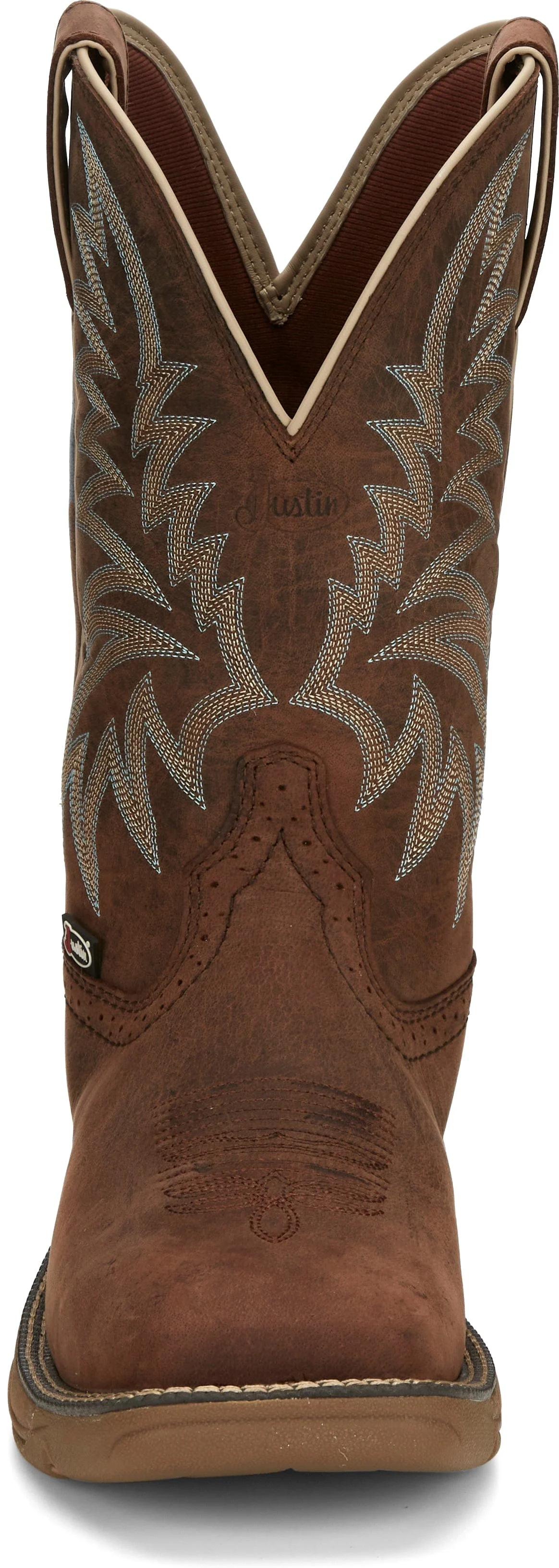 Justin Men's Stampede Rush Hickory Brown Square Toe Work Boots SE7400 - Image 6