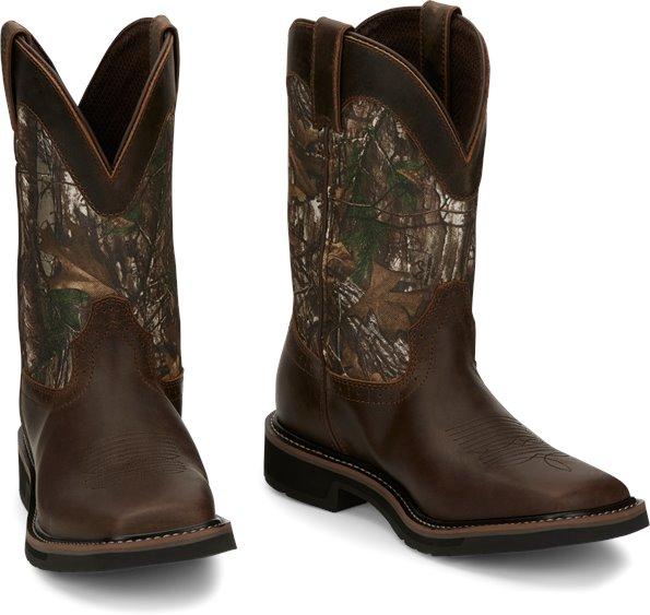 Justin Men's Stampede Trekker Camo Waterproof Pull-On Work Boots SE4676 - Image 7