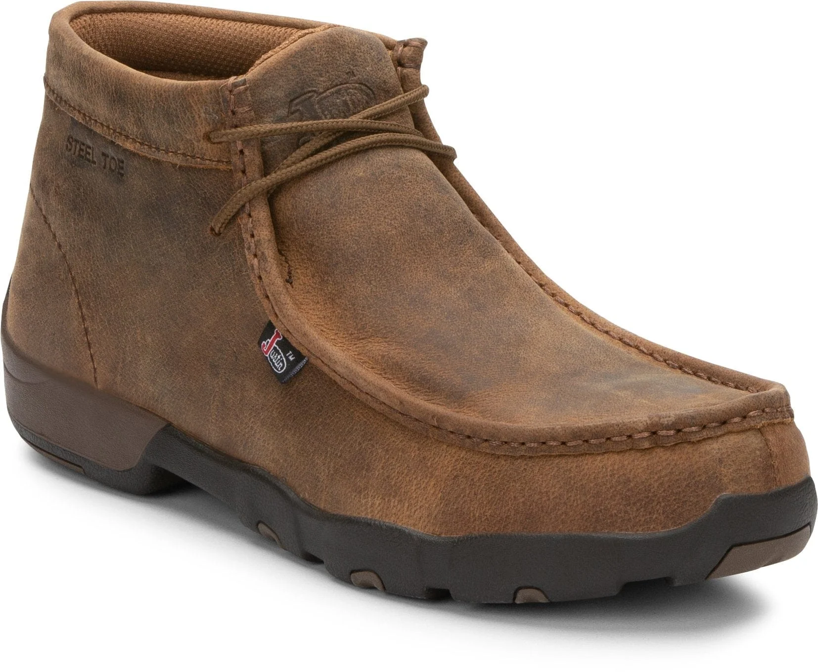 Justin Men's Cappie Brown Steel Toe Work Shoe 235