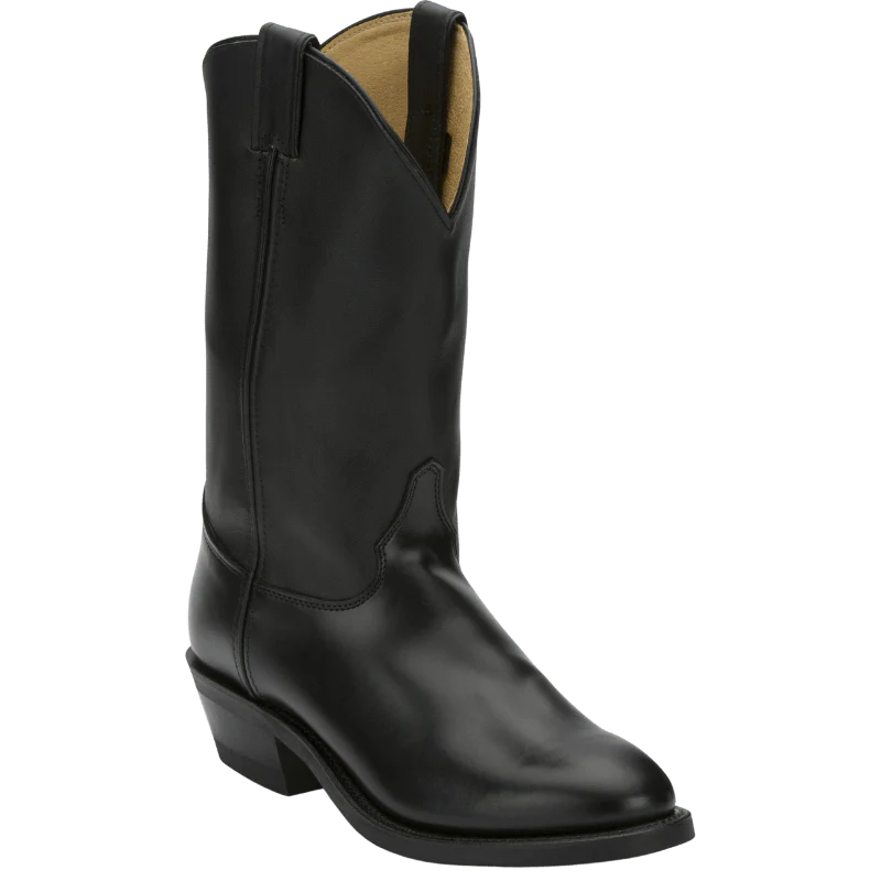 Justin Men's Tobias Black Round Toe Western Boots 3040