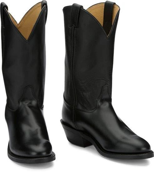 Justin Men's Tobias Black Round Toe Western Boots 3040 - Image 7