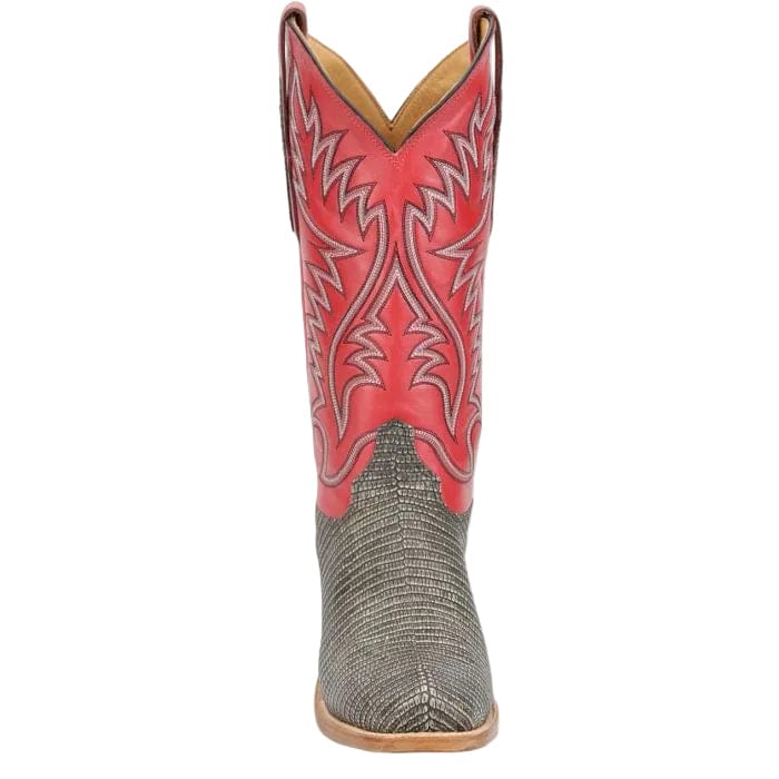 Justin Men's Vintage Ivory Grey Kimble Ring Lizard Exotic Boots JE8317 - Image 4