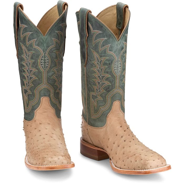Justin Men's Vintage Tan Chisolm Full Quill Ostrich Exotic Boots JE8173 - Image 4