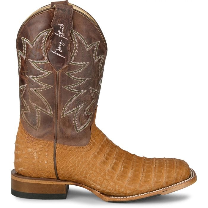 Justin Men's Vintage Tan San Antone Caiman Western Exotic Boots GR5711 - Image 2