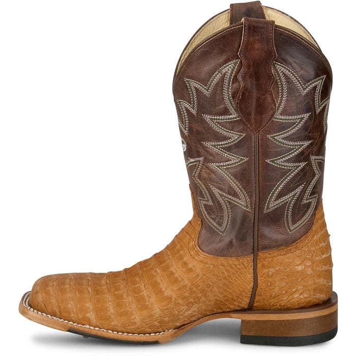 Justin Men's Vintage Tan San Antone Caiman Western Exotic Boots GR5711 - Image 3