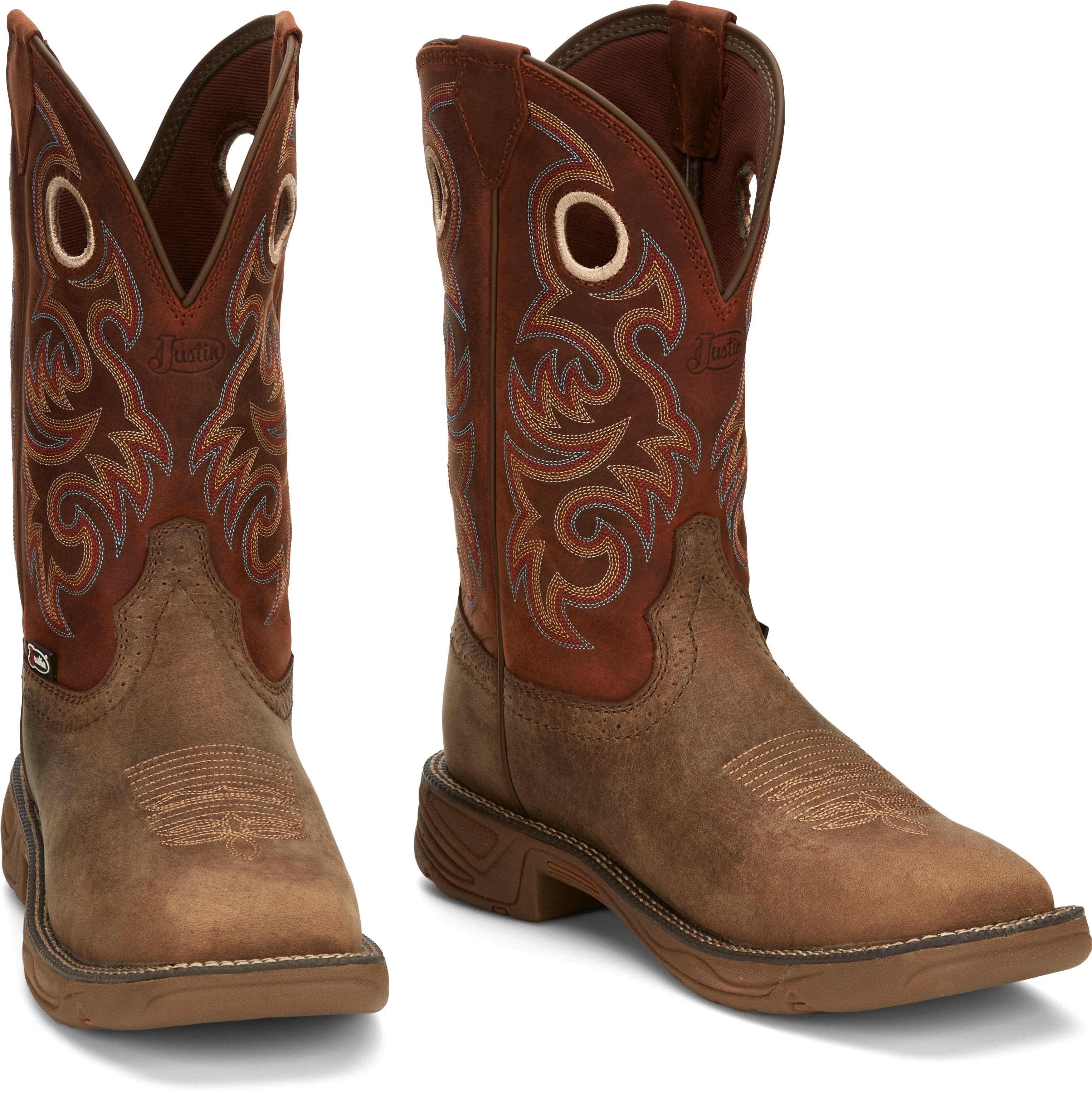 Justin Men's Stampede Rush Wide Square Toe Work Boots SE7402 - Image 8