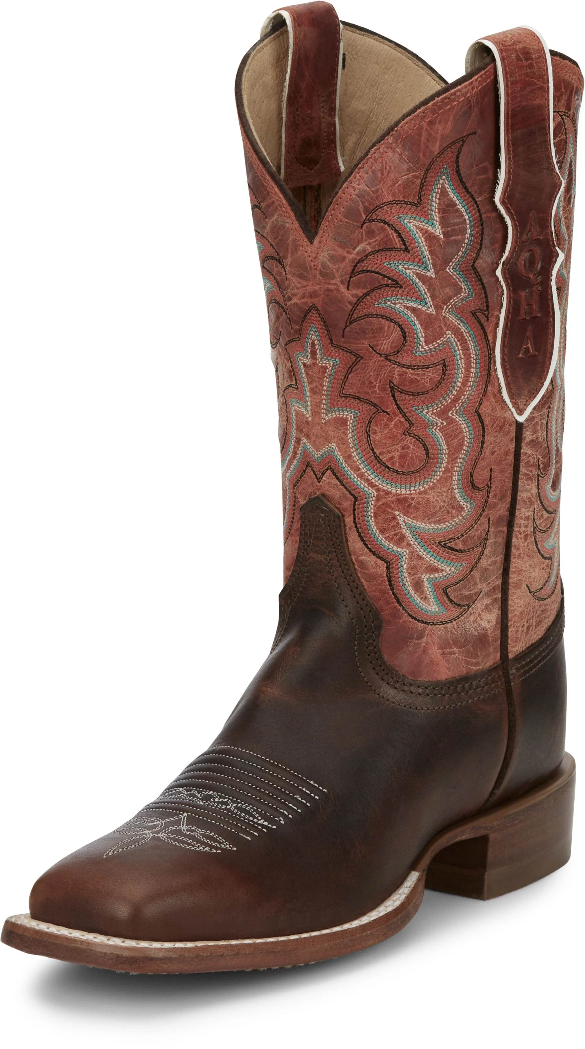 Justin Women's AQHA Dusty Brown Square Toe Western Boots AQ7020 - Image 2