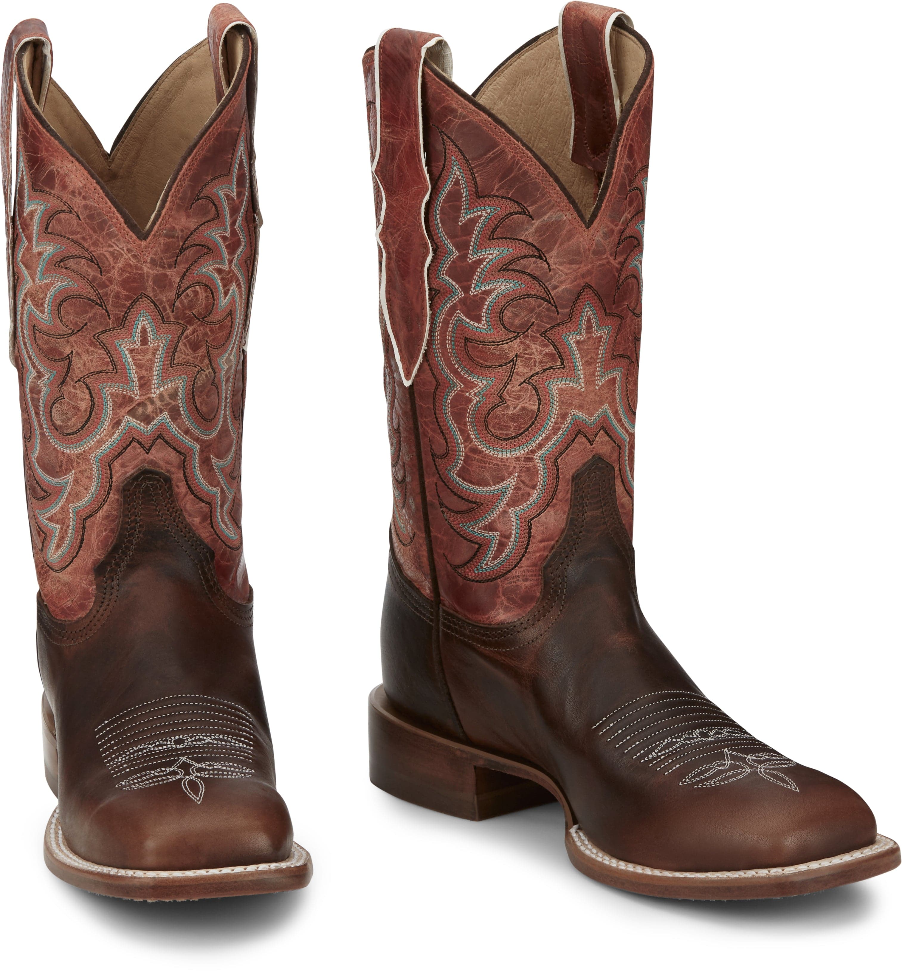 Justin Women's AQHA Dusty Brown Square Toe Western Boots AQ7020 - Image 9