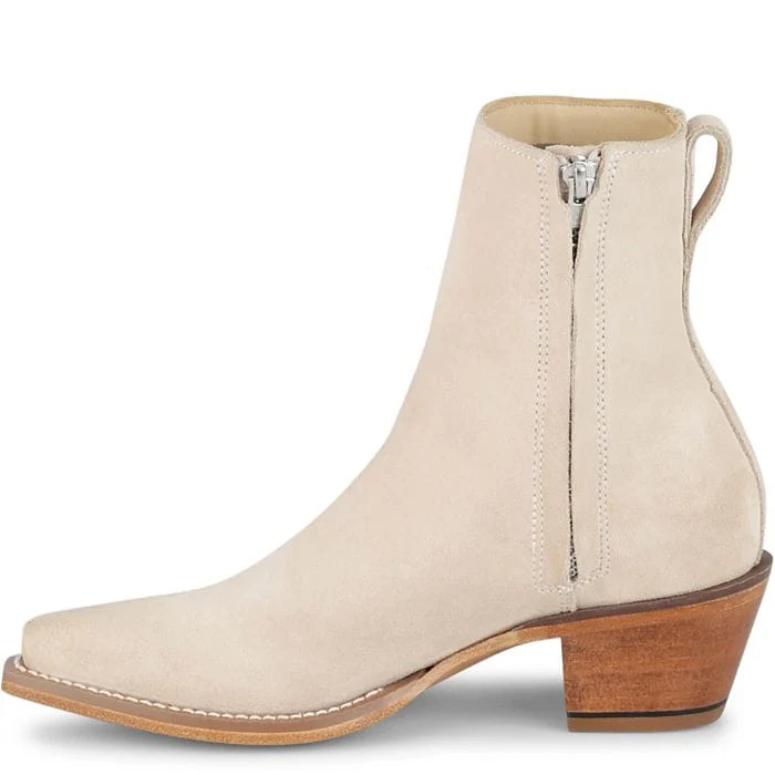 Justin Women's Bev Bone Ivory Suede 7" Booties VN4427 - Image 3