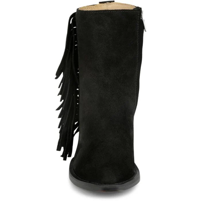 Justin Women's Black Bev Fringe Booties VN4425 - Image 4
