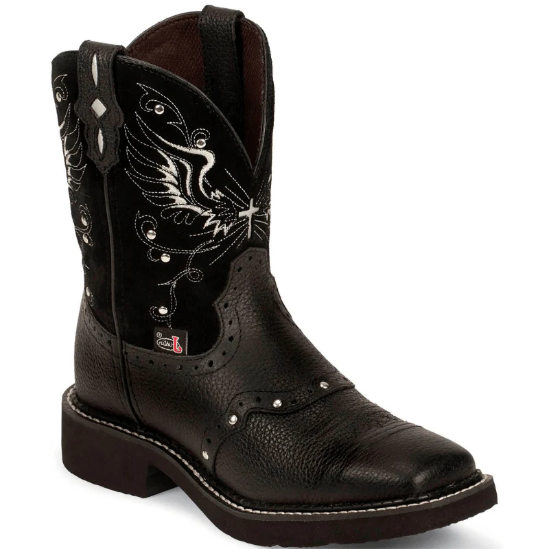 Justin Women's Gypsy Mandra Black Square Toe Western Boots GY9977