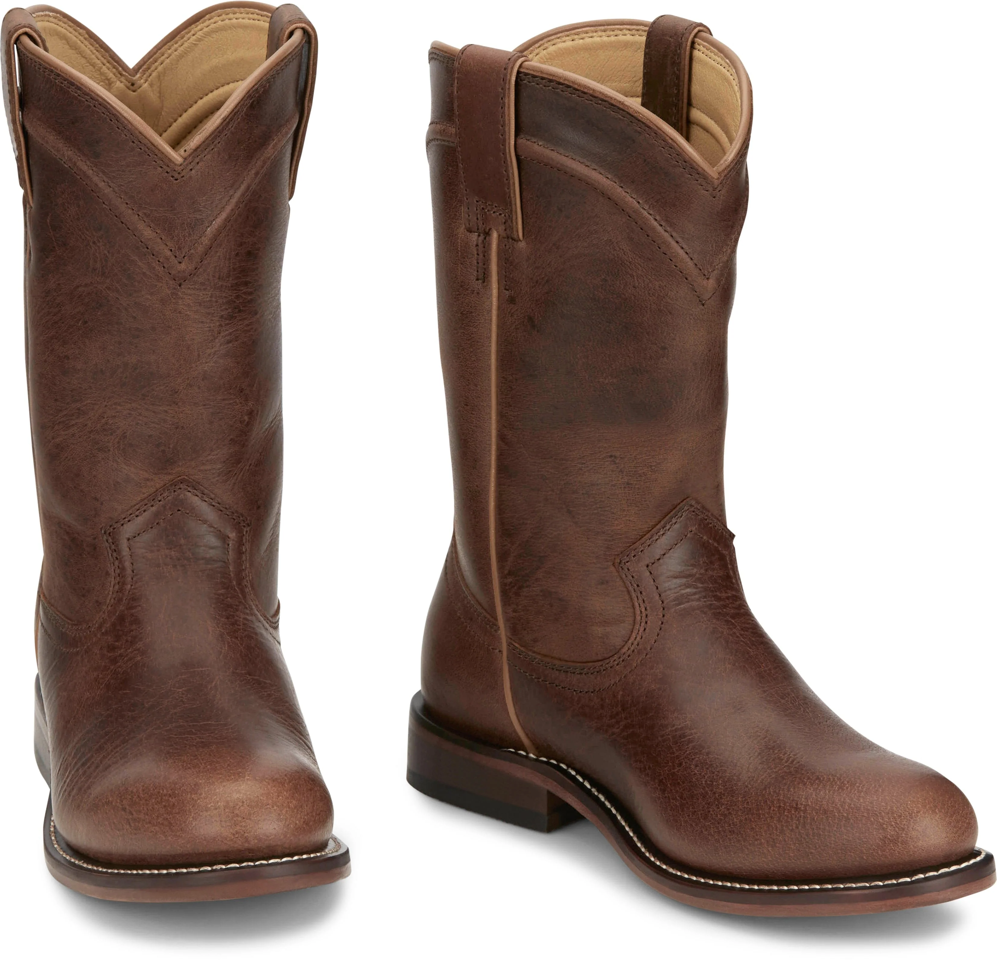 Justin Women's Holland Brown Round Toe Roper Boots RP3311 - Image 9