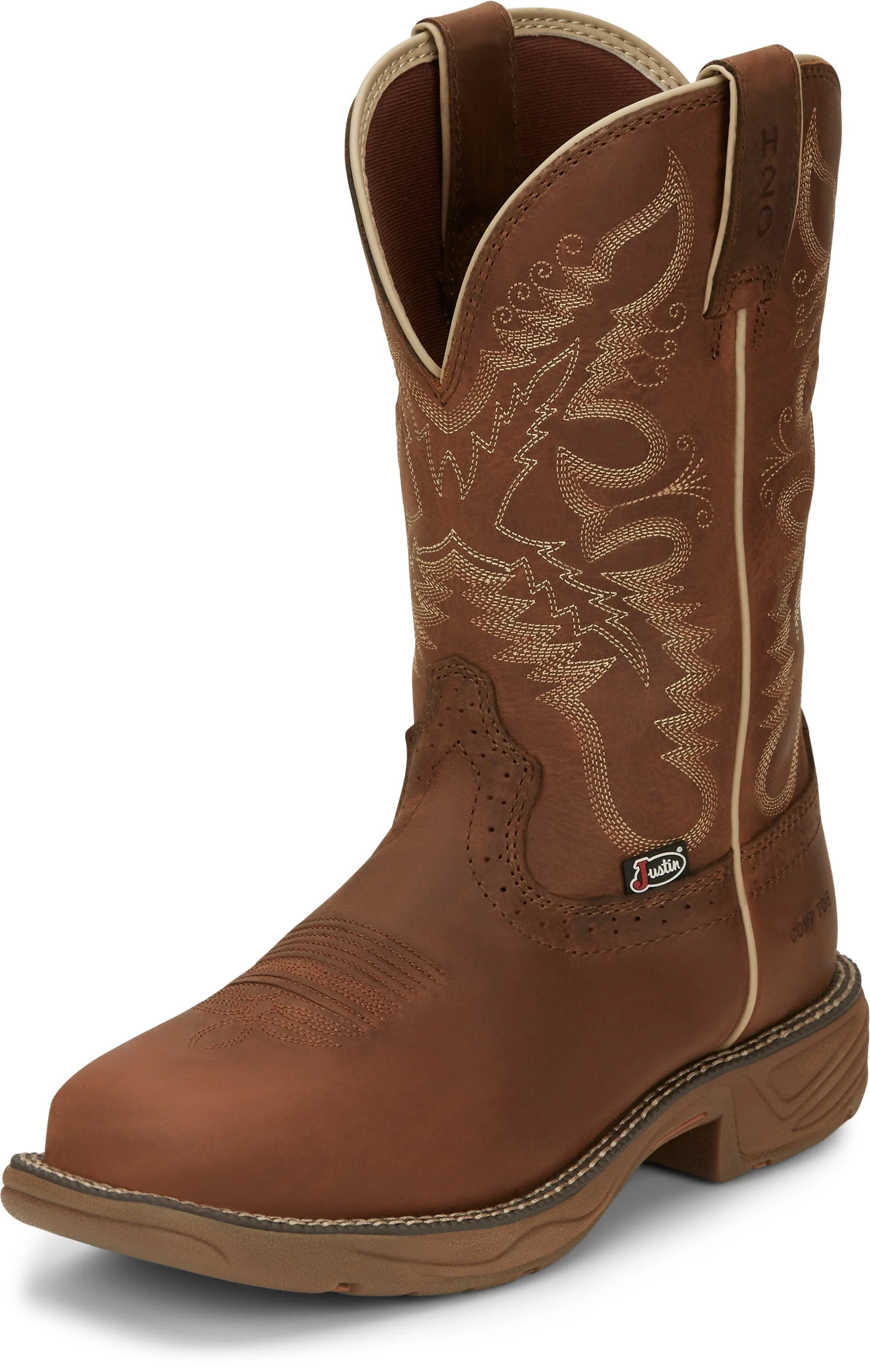 Justin Women's Rush Rustic Tan 11" Nano Composite Toe Waterproof Work Boot SE4352 - Image 2