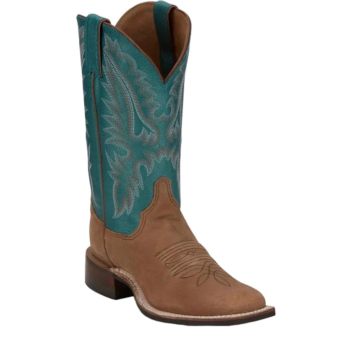 Justin Women's Tan and Turquoise Shay Western Boots BR540