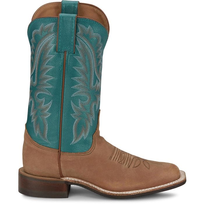 Justin Women's Tan and Turquoise Shay Western Boots BR540 - Image 2