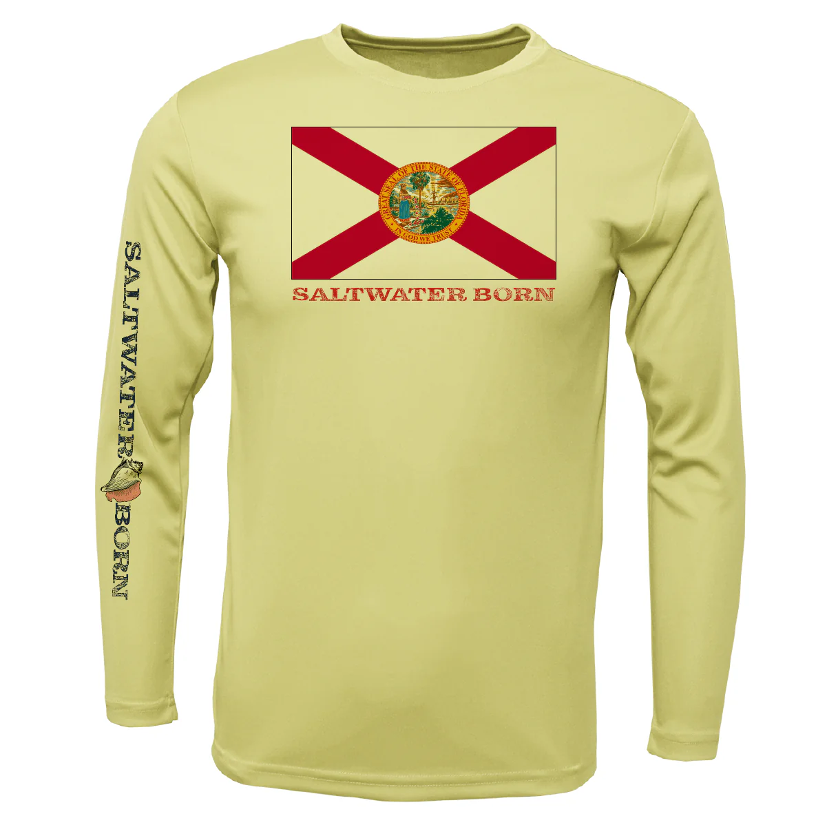 Key West, FL Flag Boy's Long Sleeve UPF 50+ Dry-Fit Shirt