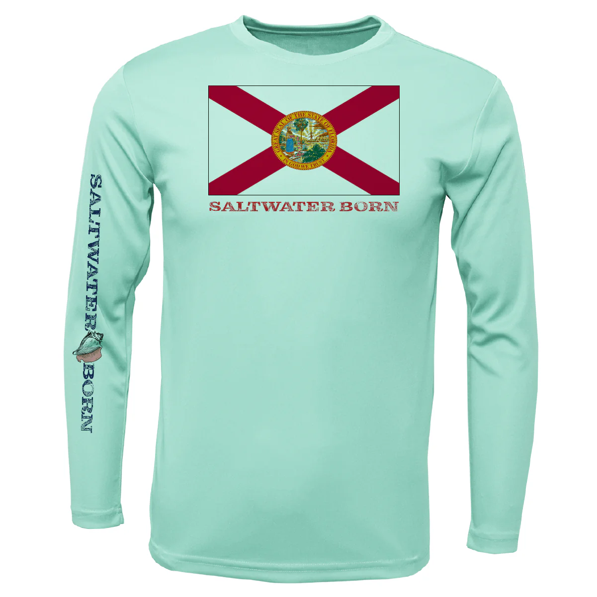 Key West, FL Flag Boy's Long Sleeve UPF 50+ Dry-Fit Shirt - Image 3