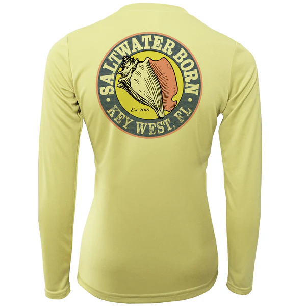 Key West, FL Florida Flag Girl's Long Sleeve UPF 50+ Dry-Fit Shirt - Image 12