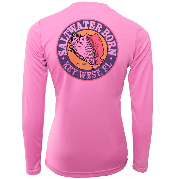 Key West, FL Florida Flag Girl's Long Sleeve UPF 50+ Dry-Fit Shirt - Image 8