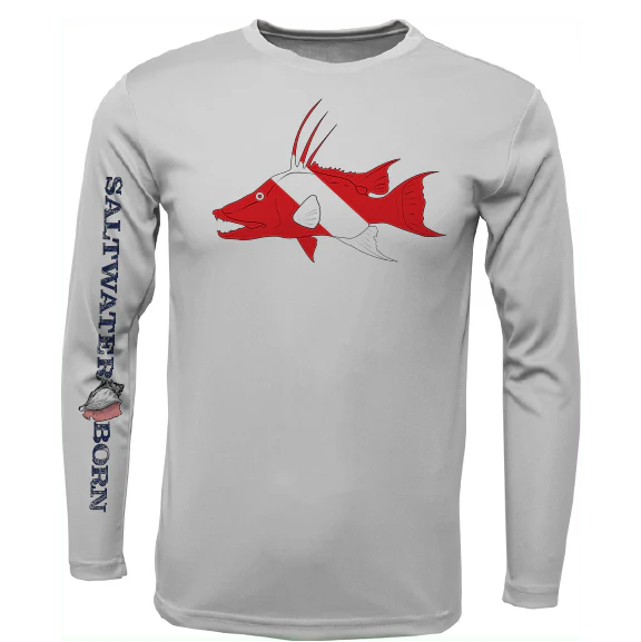 Key West, FL Hogfish Diver Long Sleeve UPF 50+ Dry-Fit Shirt - Image 7