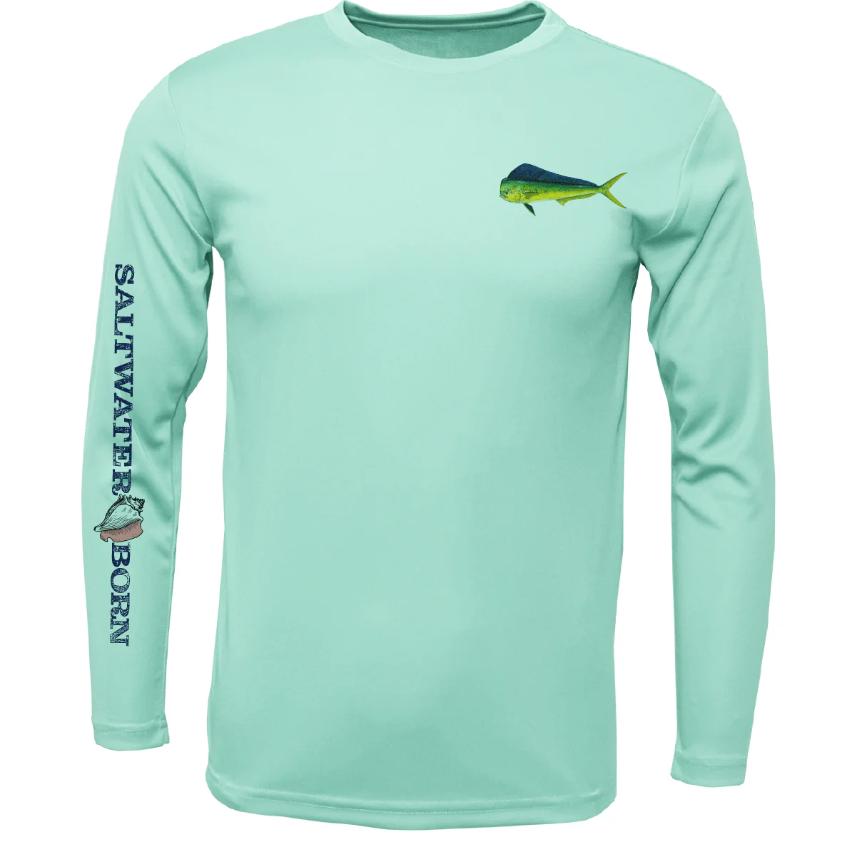 Key West, FL Mahi on Chest Boy's Long Sleeve UPF 50+ Dry-Fit Shirt - Image 5