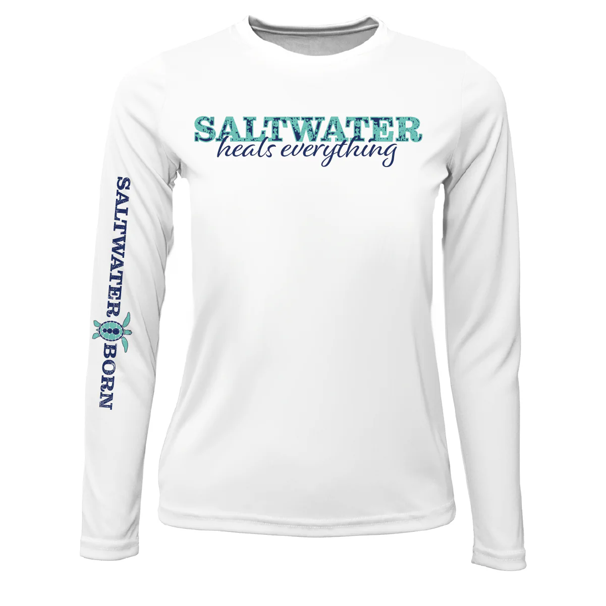 Key West, FL "Saltwater Heals Everything" Girl's Long Sleeve UPF 50+ Dry-Fit Shirt - Image 3