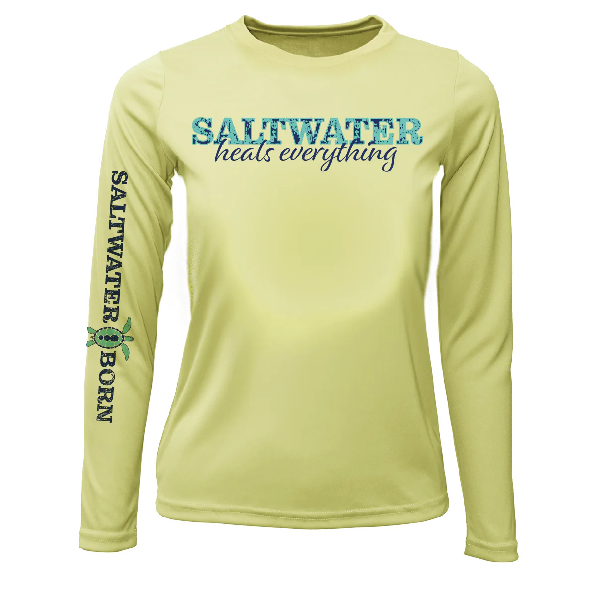 Key West, FL "Saltwater Heals Everything" Girl's Long Sleeve UPF 50+ Dry-Fit Shirt - Image 5