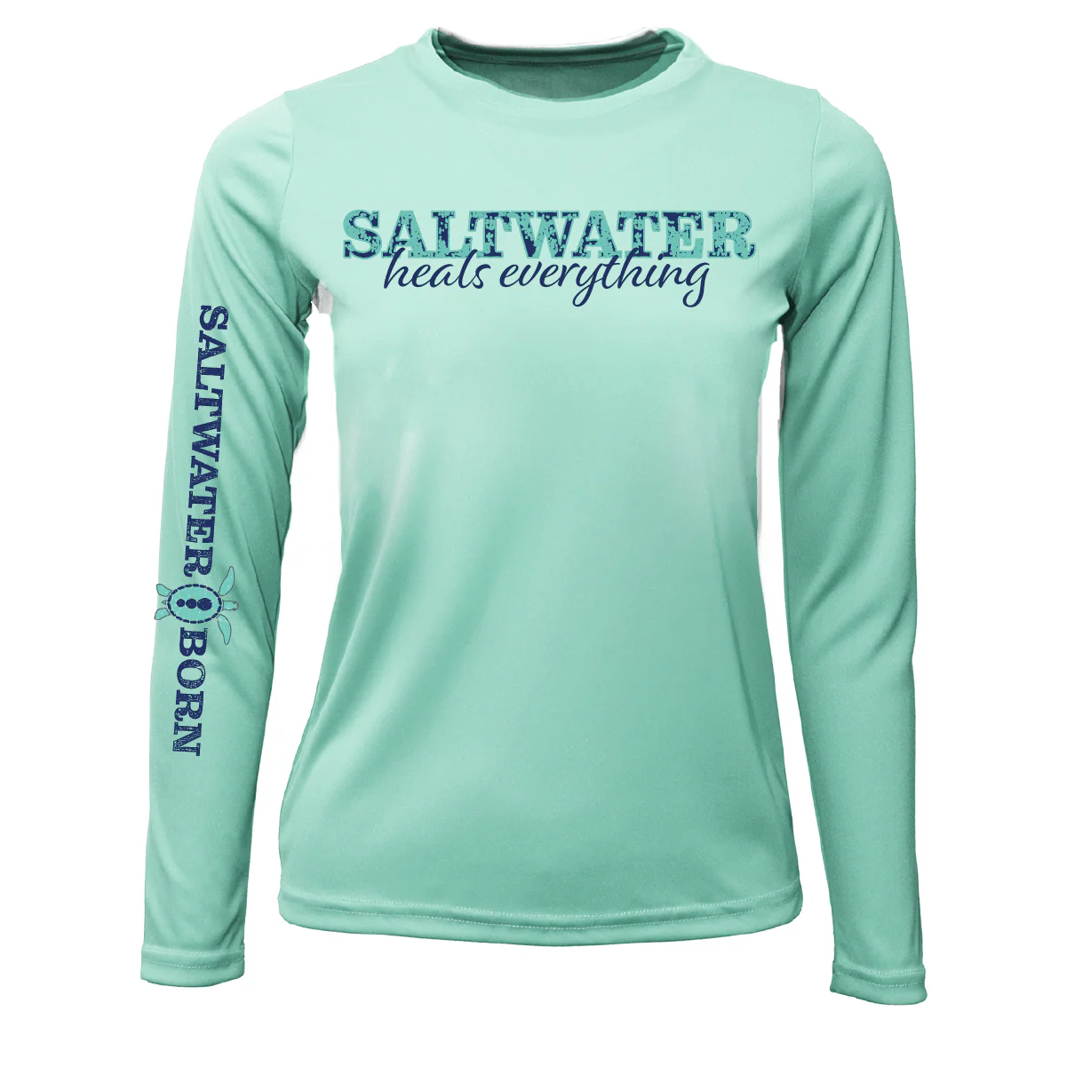 Key West, FL "Saltwater Heals Everything" Girl's Long Sleeve UPF 50+ Dry-Fit Shirt - Image 7