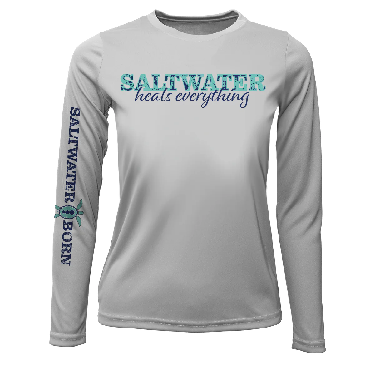 Key West, FL "Saltwater Heals Everything" Girl's Long Sleeve UPF 50+ Dry-Fit Shirt - Image 9