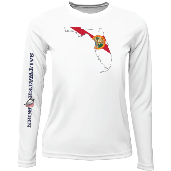 Key West, FL State of Florida Girl's Long Sleeve UPF 50+ Dry-Fit Shirt - Image 11