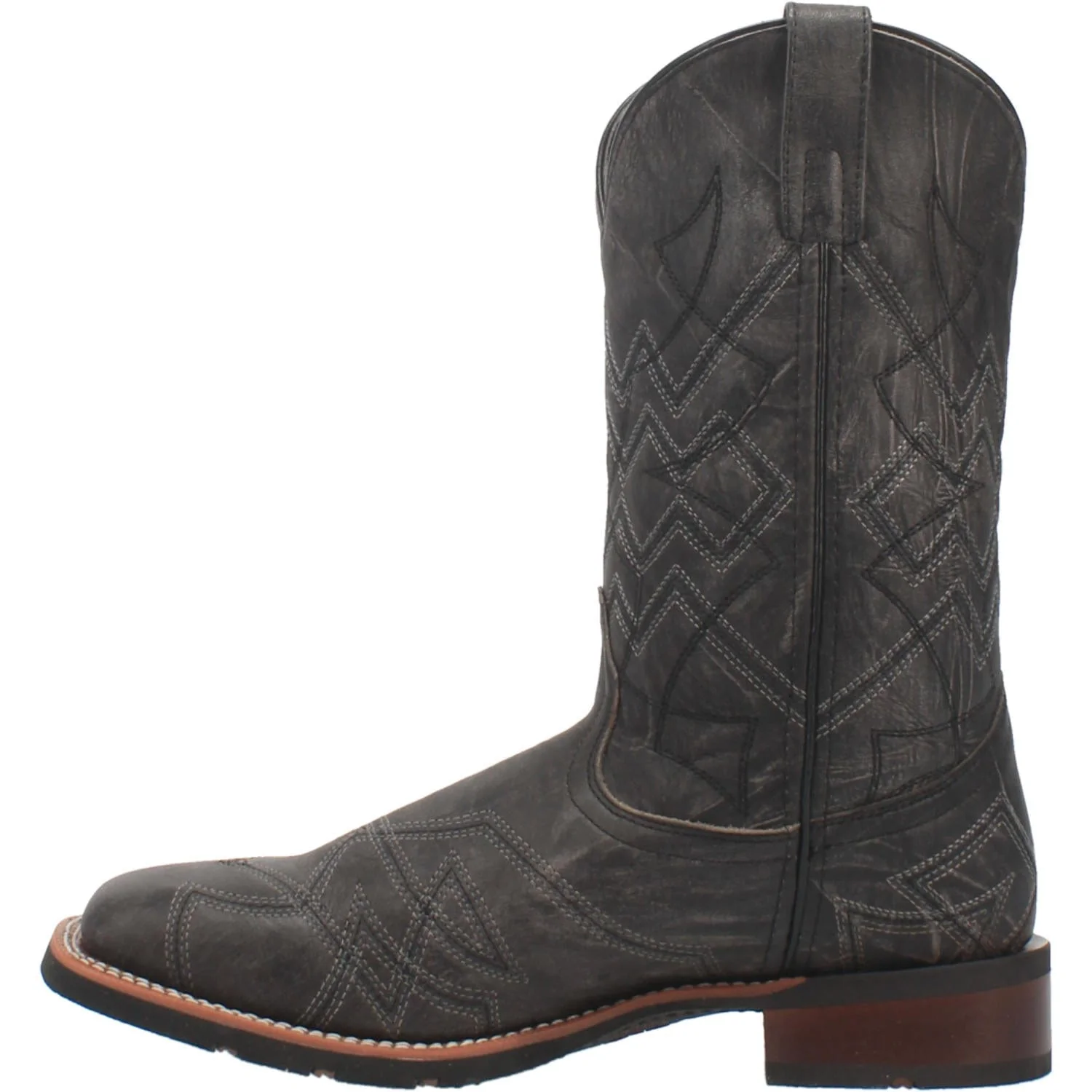 Laredo Men's Axel Black Leather Cowboy Boots 7927 - Image 5