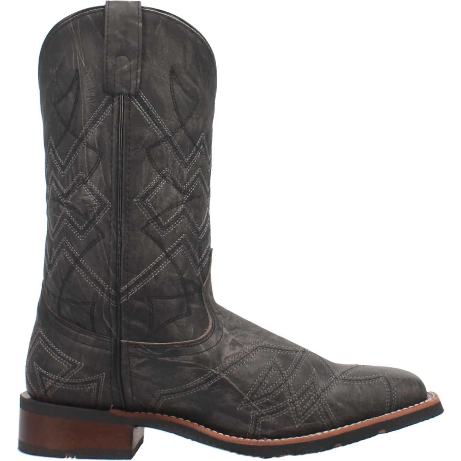Laredo Men's Axel Black Leather Cowboy Boots 7927 - Image 7