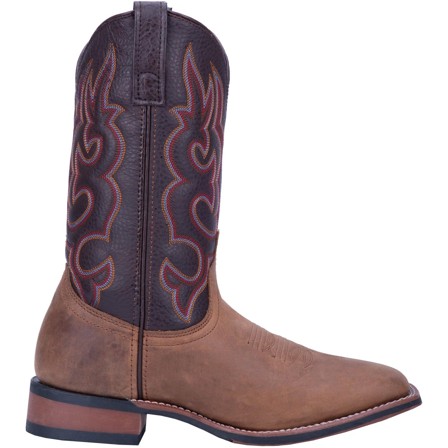 Laredo Men's Lodi Taupe/Chocolate Leather Cowboy Boots 7898 - Image 2