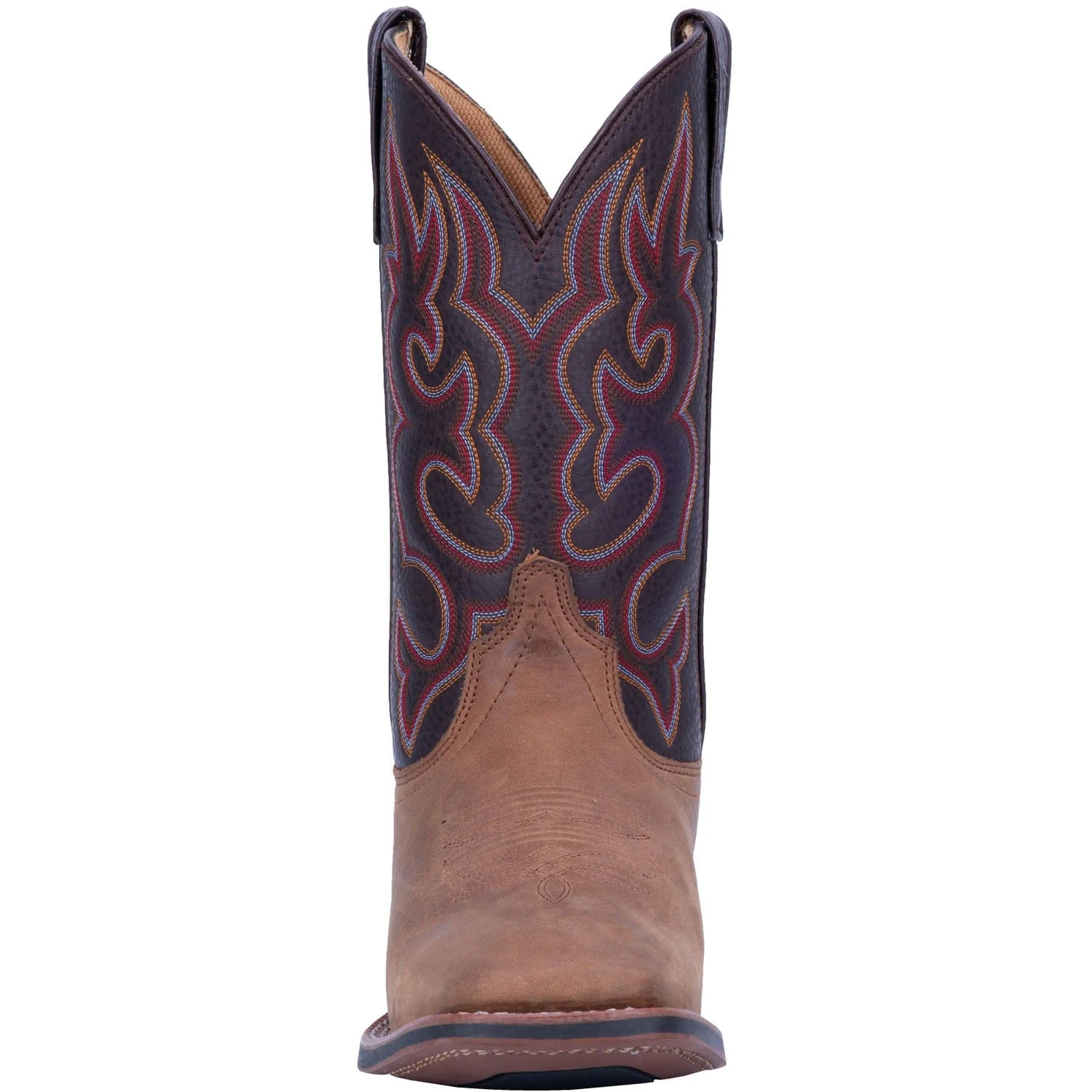 Laredo Men's Lodi Taupe/Chocolate Leather Cowboy Boots 7898 - Image 4