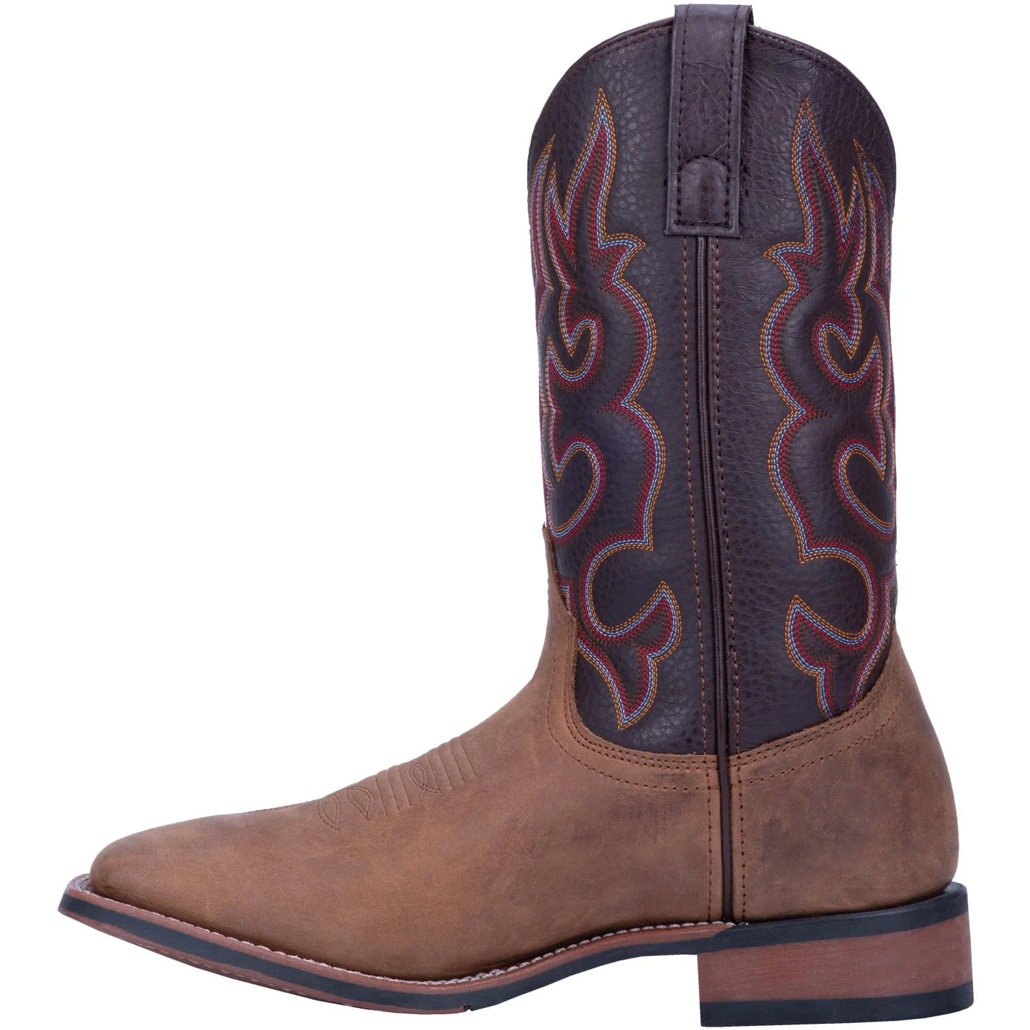 Laredo Men's Lodi Taupe/Chocolate Leather Cowboy Boots 7898 - Image 6