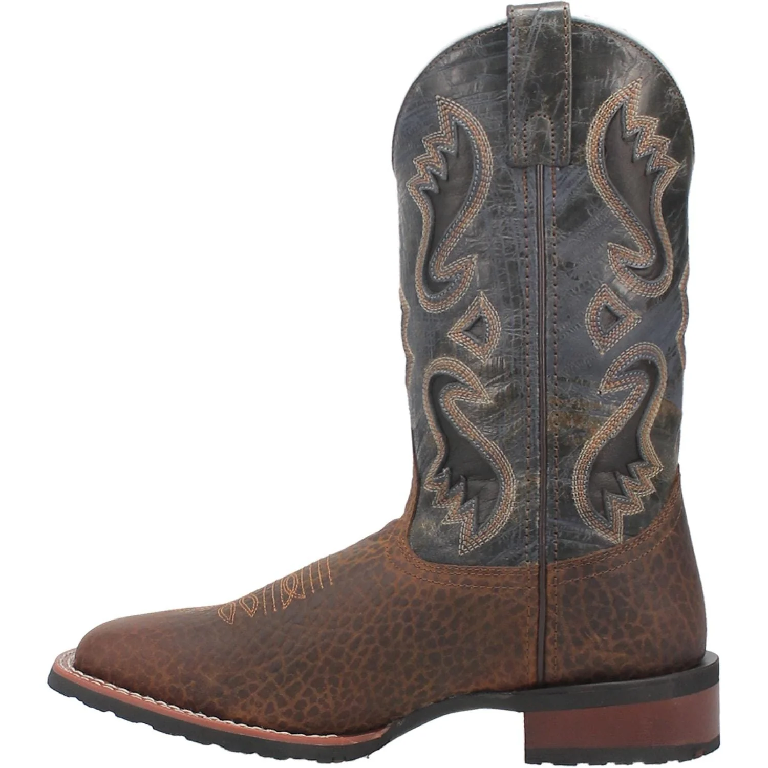 Laredo Men's Smoke Creek Blue Denim/Tan Leather Cowboy Boots 7975 - Image 5